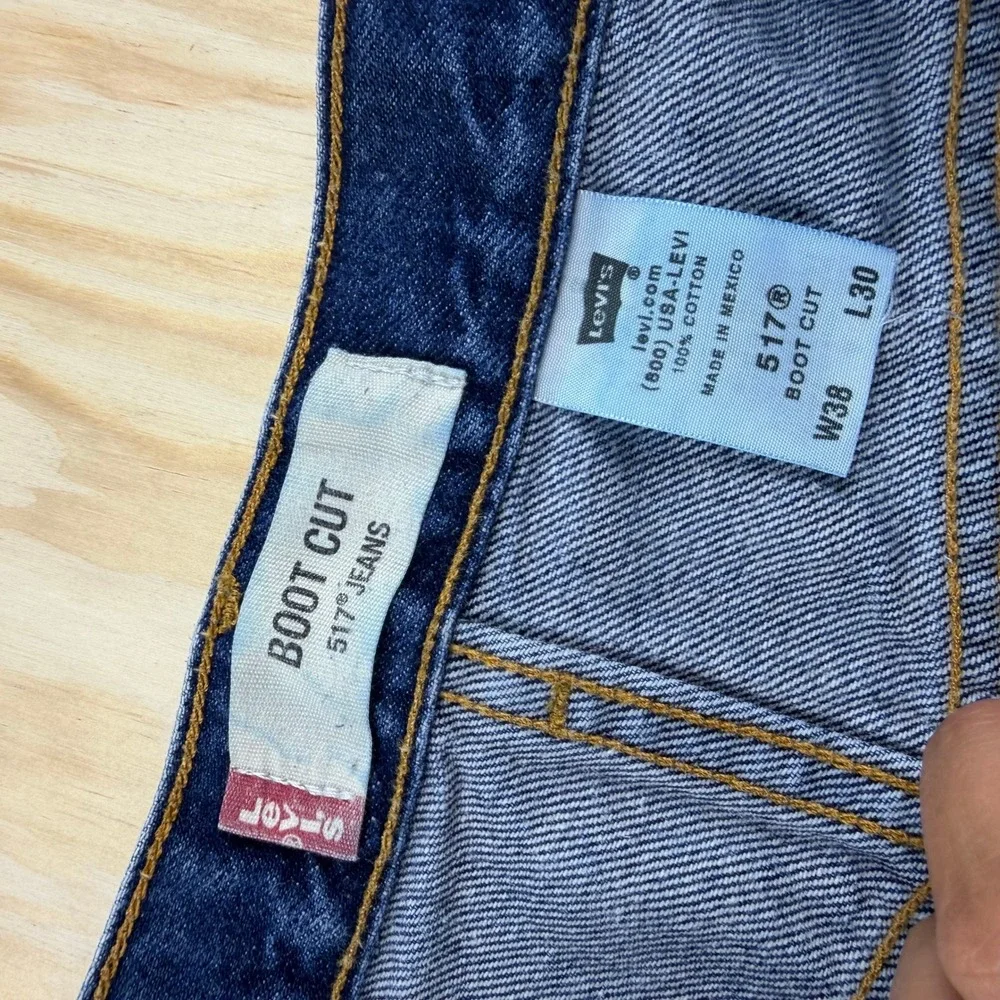 Levis 517 Mens Boot Cut Jeans Blue Denim Medium Wash W38 L30 Cotton